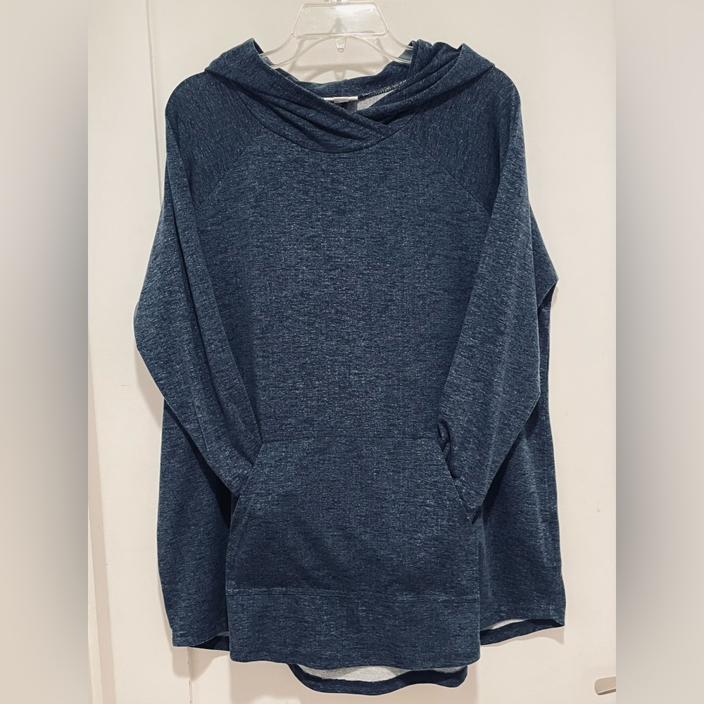 🎈3/$39 LuLaRoe “Amber” Dark Denim Blue Hooded Sweatshirt Pullover Hoodie.